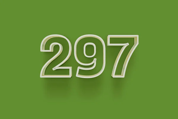 Number 297 Είναι Απομονωμένο Πράσινο Φόντο Για Μοναδική Αφίσα Πώλησης — Φωτογραφία Αρχείου