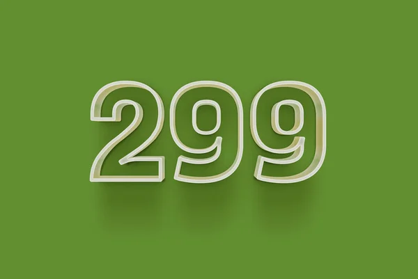 Numero 299 Isolato Sfondo Verde Tuo Poster Vendita Unico Sconto — Foto Stock