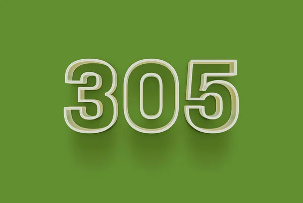 Nummer 305 Ist Auf Grünem Hintergrund Isoliert Für Ihr Einzigartiges — Stockfoto