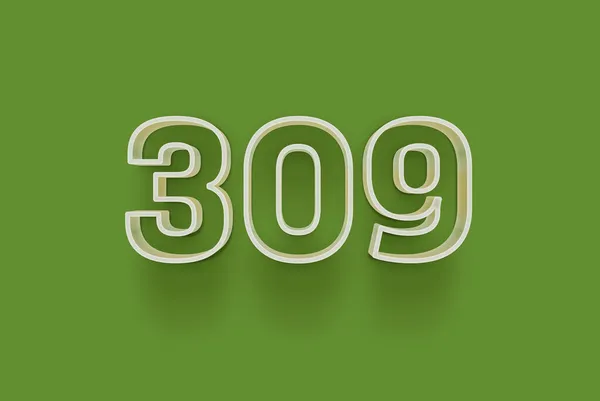 Nummer 309 Ist Auf Grünem Hintergrund Isoliert Für Ihr Einzigartiges — Stockfoto
