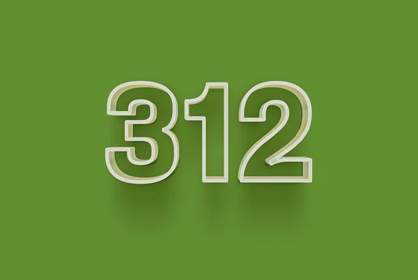 Номер 312 Изолирован Зеленом Фоне Вашего Уникального Рекламного Плаката Скидка — стоковое фото