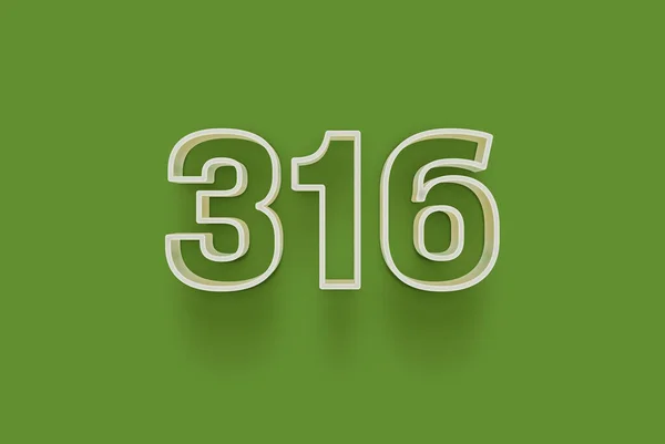 Nummer 316 Ist Auf Grünem Hintergrund Isoliert Für Ihr Einzigartiges — Stockfoto