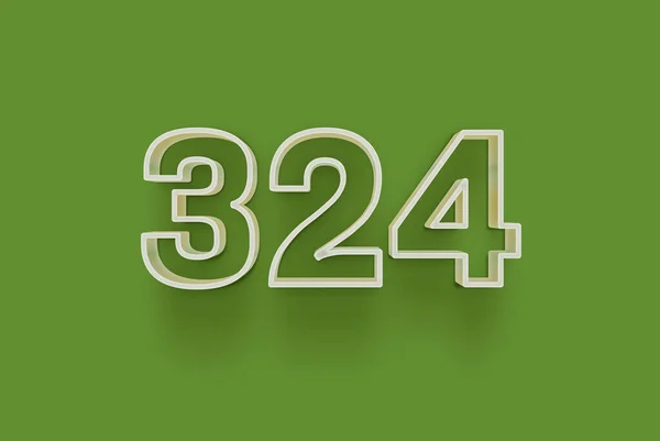 Numer 324 Jest Izolowany Zielonym Tle Dla Unikalnej Sprzedaży Plakat — Zdjęcie stockowe