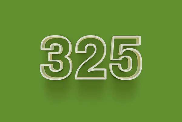 Numer 325 Jest Izolowany Zielonym Tle Dla Unikalnej Sprzedaży Plakat — Zdjęcie stockowe