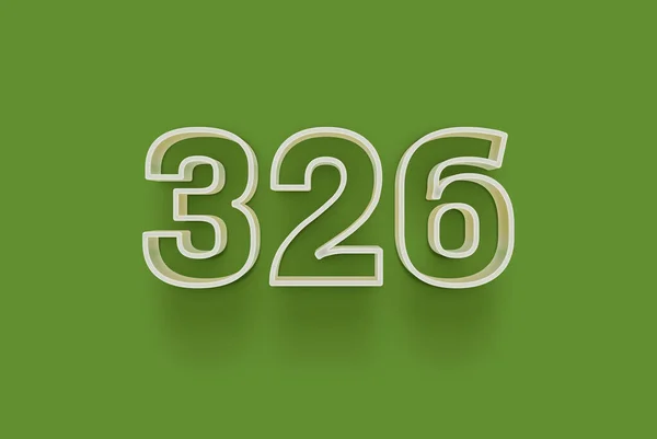 Numer 326 Jest Izolowany Zielonym Tle Dla Unikalnej Sprzedaży Plakat — Zdjęcie stockowe