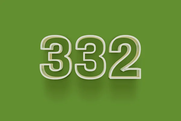 Numer 332 Jest Izolowany Zielonym Tle Dla Unikalnej Sprzedaży Plakat — Zdjęcie stockowe