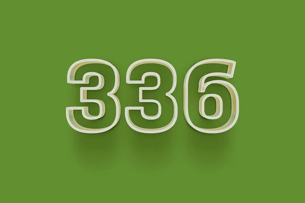 Αριθμός 336 Είναι Απομονωμένη Πράσινο Φόντο Για Μοναδική Αφίσα Πώλησης — Φωτογραφία Αρχείου