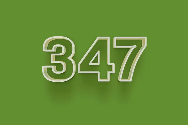 Numer 347 Jest Izolowany Zielonym Tle Dla Unikalnej Sprzedaży Plakat — Zdjęcie stockowe
