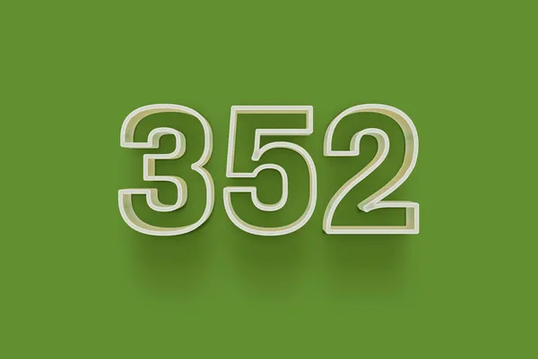Nummer 352 Ist Auf Grünem Hintergrund Isoliert Für Ihr Einzigartiges — Stockfoto