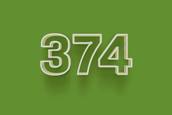 Numer 374 Jest Izolowany Zielonym Tle Dla Unikalnej Sprzedaży Plakat — Zdjęcie stockowe