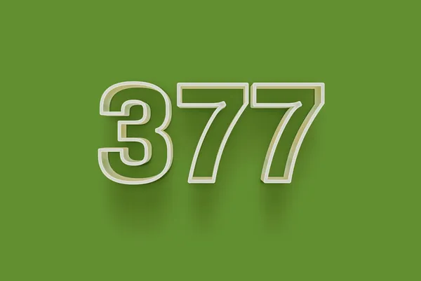 Nummer 377 Ist Auf Grünem Hintergrund Isoliert Für Ihr Einzigartiges — Stockfoto
