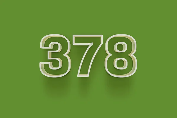 Número 378 Isolado Fundo Verde Para Seu Único Cartaz Venda — Fotografia de Stock