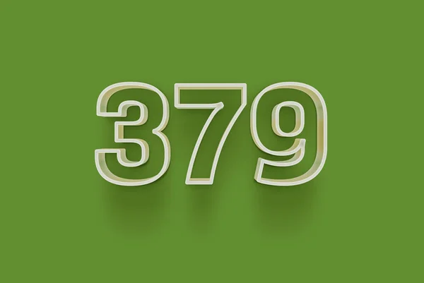 Numer 379 Jest Izolowany Zielonym Tle Dla Unikalnej Sprzedaży Plakat — Zdjęcie stockowe