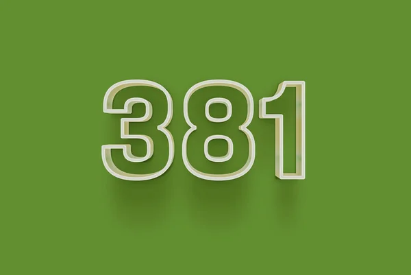 Szám 381 Elszigetelt Zöld Háttér Egyedülálló Eladási Poszter Promo Kedvezmény — Stock Fotó