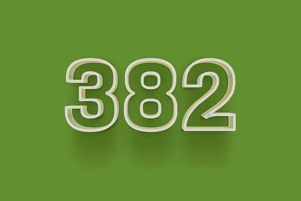 Αριθμός 382 Είναι Απομονωμένη Πράσινο Φόντο Για Μοναδική Αφίσα Πώλησης — Φωτογραφία Αρχείου