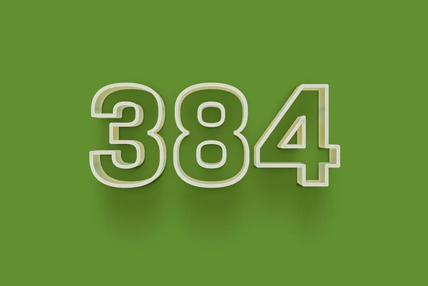 Número 384 Isolado Fundo Verde Para Seu Único Cartaz Venda — Fotografia de Stock