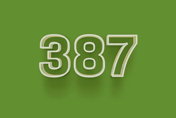 Номер 387 Изолирован Зеленом Фоне Вашего Уникального Рекламного Плаката Скидка — стоковое фото