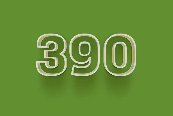 Nummer 390 Ist Auf Grünem Hintergrund Isoliert Für Ihr Einzigartiges — Stockfoto