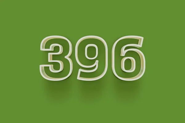 Номер 396 Изолирован Зеленом Фоне Вашего Уникального Рекламного Плаката Скидка — стоковое фото