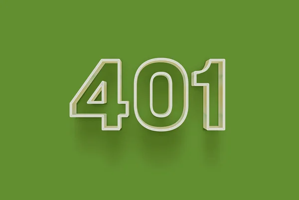 Nummer 401 Ist Auf Grünem Hintergrund Isoliert Für Ihr Einzigartiges — Stockfoto
