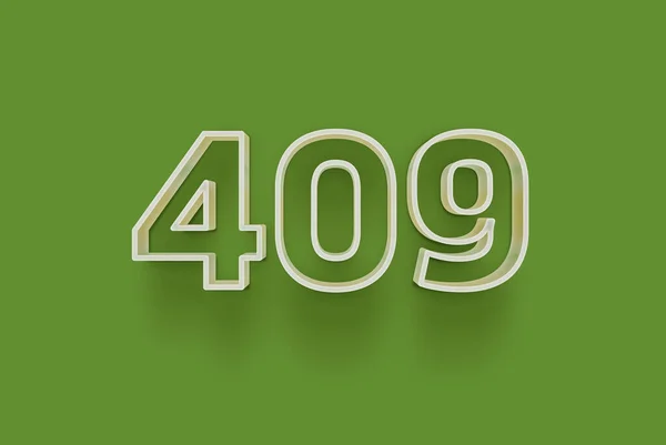 Número 409 Isolado Fundo Verde Para Seu Único Cartaz Venda — Fotografia de Stock