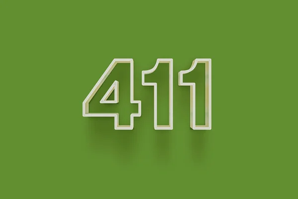 Nummer 411 Ist Auf Grünem Hintergrund Isoliert Für Ihr Einzigartiges — Stockfoto