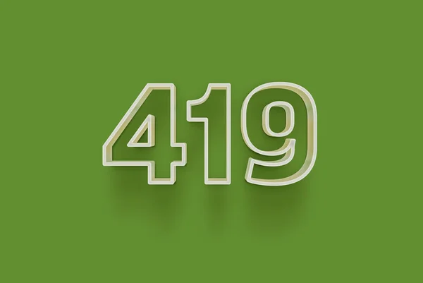 Numer 419 Jest Izolowany Zielonym Tle Dla Unikalnej Sprzedaży Plakat — Zdjęcie stockowe