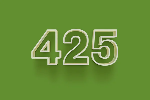 Numer 425 Jest Izolowany Zielonym Tle Dla Unikalnej Sprzedaży Plakat — Zdjęcie stockowe