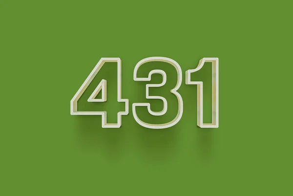 Numer 431 Jest Izolowany Zielonym Tle Dla Unikalnej Sprzedaży Plakat — Zdjęcie stockowe