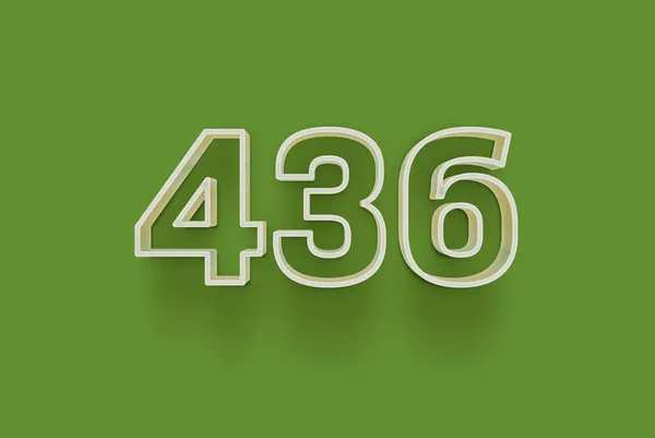 Número 436 Isolado Fundo Verde Para Seu Único Cartaz Venda — Fotografia de Stock
