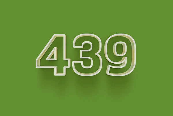 Numer 439 Jest Izolowany Zielonym Tle Dla Unikalnej Sprzedaży Plakat — Zdjęcie stockowe