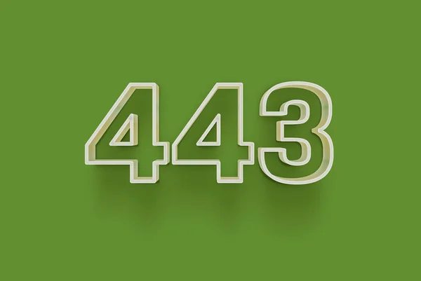 Номер 443 Изолирован Зеленом Фоне Вашего Уникального Рекламного Плаката Скидка — стоковое фото
