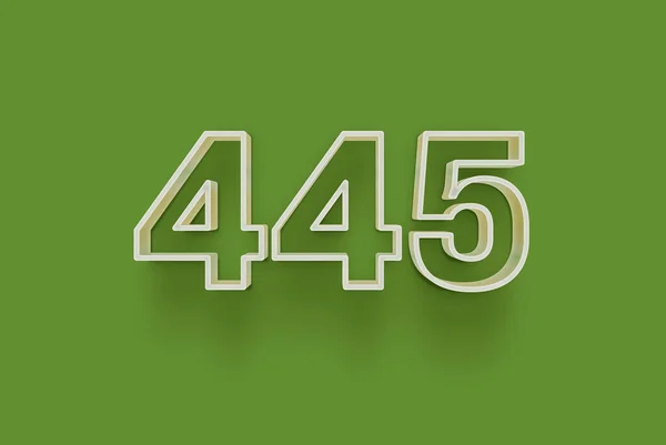 Numer 445 Jest Izolowany Zielonym Tle Dla Unikalnej Sprzedaży Plakat — Zdjęcie stockowe