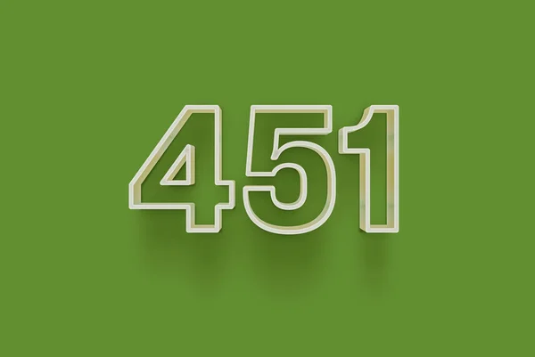 Nummer 451 Ist Auf Grünem Hintergrund Isoliert Für Ihr Einzigartiges — Stockfoto