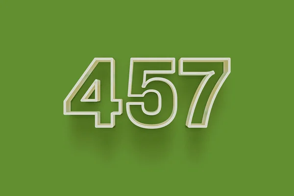 Numer 457 Jest Izolowany Zielonym Tle Dla Unikalnej Sprzedaży Plakat — Zdjęcie stockowe