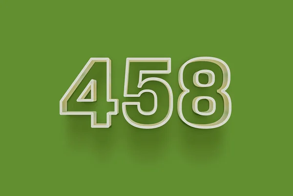 3D番号458は あなたのユニークな販売ポスタープロモーション割引特別販売ショッピングオファー バナー広告ラベルのための緑の背景に隔離されている クリスマスをお楽しみくださいタグ クーポンなど — ストック写真