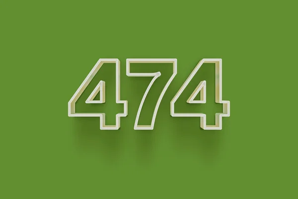 Number 474 Είναι Απομονωμένο Πράσινο Φόντο Για Μοναδική Αφίσα Πώλησης — Φωτογραφία Αρχείου