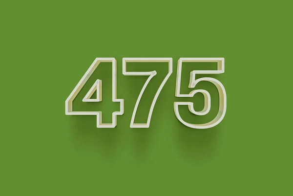 Αριθμός 475 Είναι Απομονωμένη Πράσινο Φόντο Για Μοναδική Αφίσα Πώλησης — Φωτογραφία Αρχείου