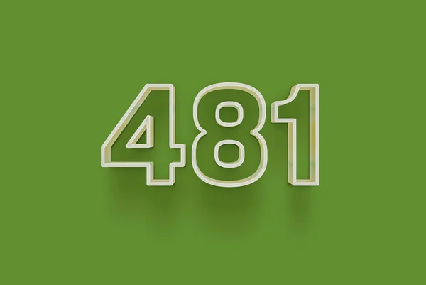 Numer 481 Jest Izolowany Zielonym Tle Dla Unikalnej Sprzedaży Plakat — Zdjęcie stockowe