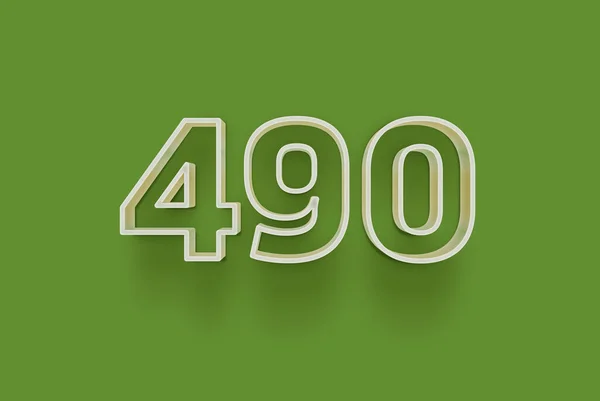 Αριθμός 490 Είναι Απομονωμένη Πράσινο Φόντο Για Μοναδική Αφίσα Πώλησης — Φωτογραφία Αρχείου