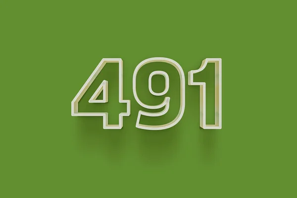 Numer 491 Jest Izolowany Zielonym Tle Dla Unikalnej Sprzedaży Plakat — Zdjęcie stockowe
