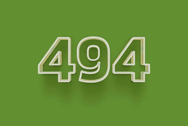 Numer 494 Jest Izolowany Zielonym Tle Dla Unikalnej Sprzedaży Plakat — Zdjęcie stockowe