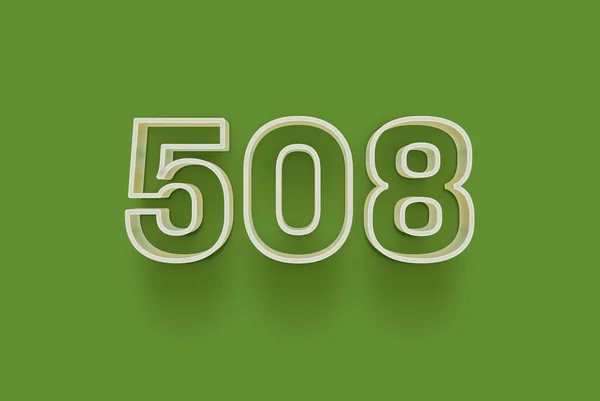 Numer 508 Jest Izolowany Zielonym Tle Dla Unikalnej Sprzedaży Plakat — Zdjęcie stockowe
