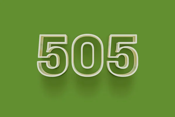 Numer 505 Jest Izolowany Zielonym Tle Dla Unikalnej Sprzedaży Plakat — Zdjęcie stockowe