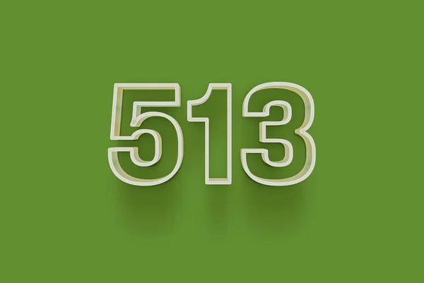 Número 513 Isolado Fundo Verde Para Seu Único Cartaz Venda — Fotografia de Stock