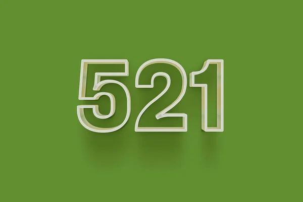 Nummer 521 Ist Auf Grünem Hintergrund Isoliert Für Ihr Einzigartiges — Stockfoto