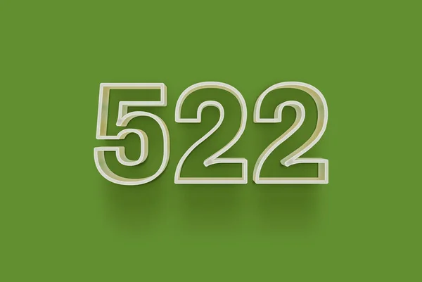 Nummer 522 Ist Auf Grünem Hintergrund Isoliert Für Ihr Einzigartiges — Stockfoto