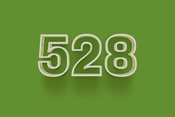 Numer 528 Jest Izolowany Zielonym Tle Dla Unikalnej Sprzedaży Plakat — Zdjęcie stockowe