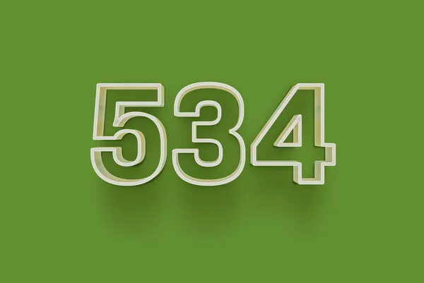 Αριθμός 534 Είναι Απομονωμένη Πράσινο Φόντο Για Μοναδική Αφίσα Πώλησης — Φωτογραφία Αρχείου