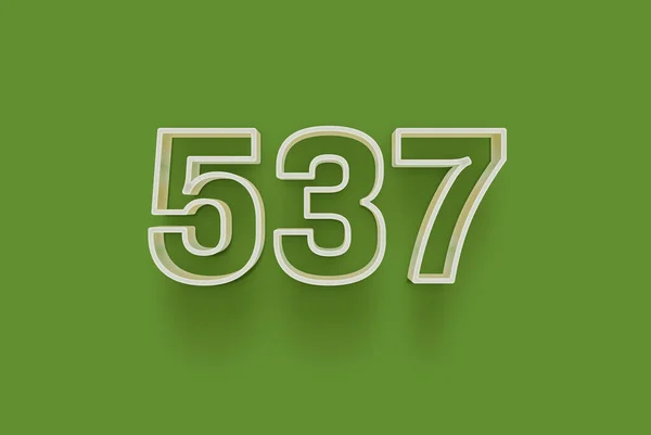 Numer 537 Jest Izolowany Zielonym Tle Dla Unikalnej Sprzedaży Plakat — Zdjęcie stockowe